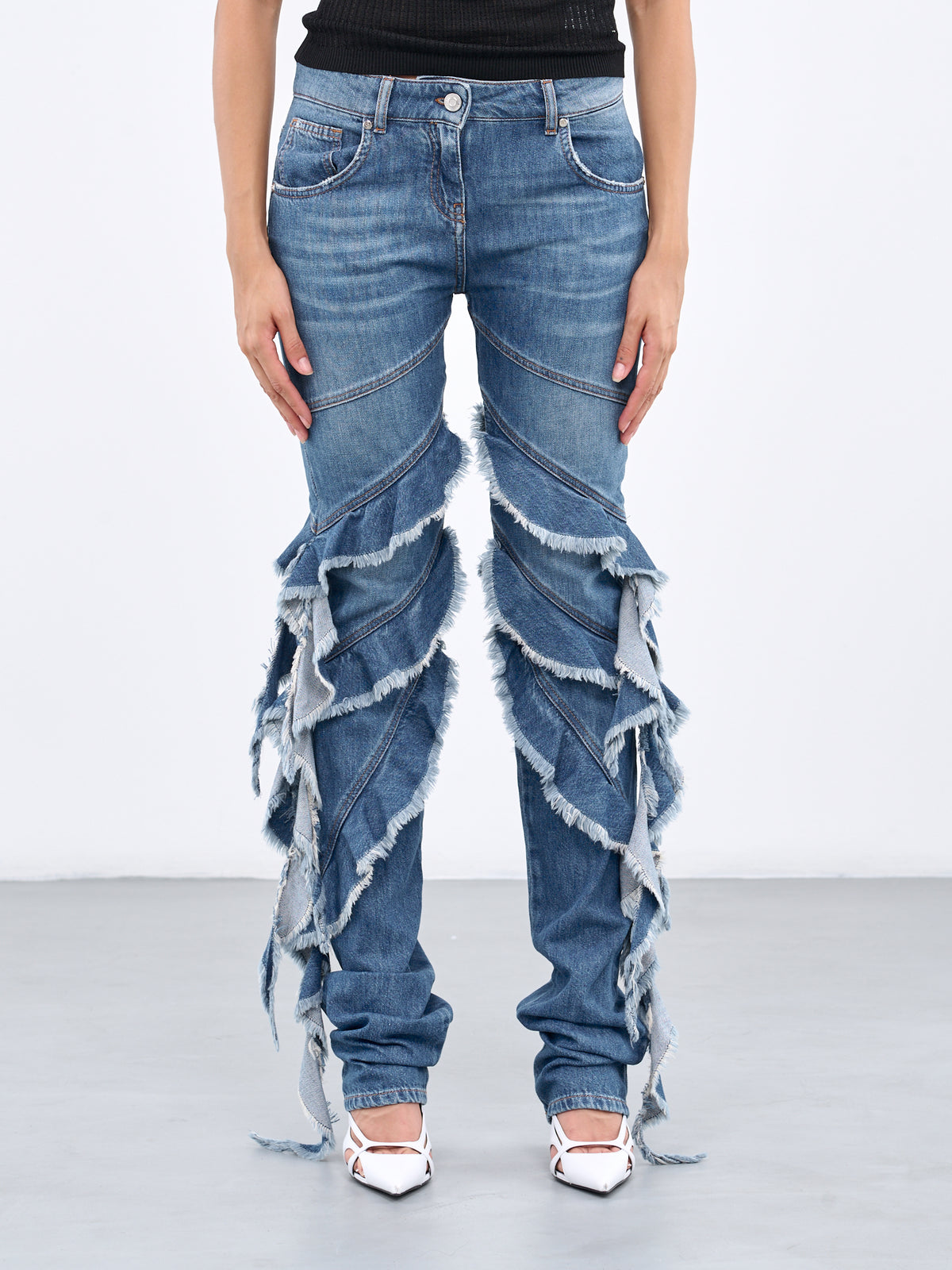BLUMARINE Ruffle Jeans | H.Lorenzo - front