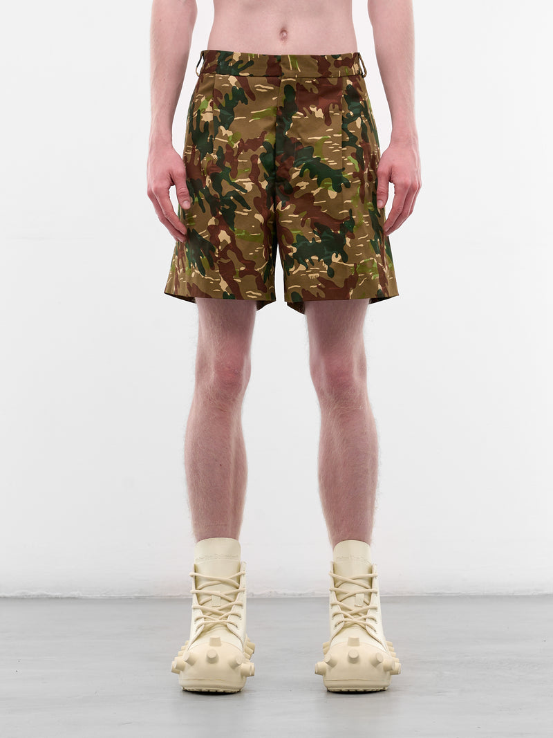 Star Camo Tailored Shorts (2005-CC1-MILITARY-GREEN)