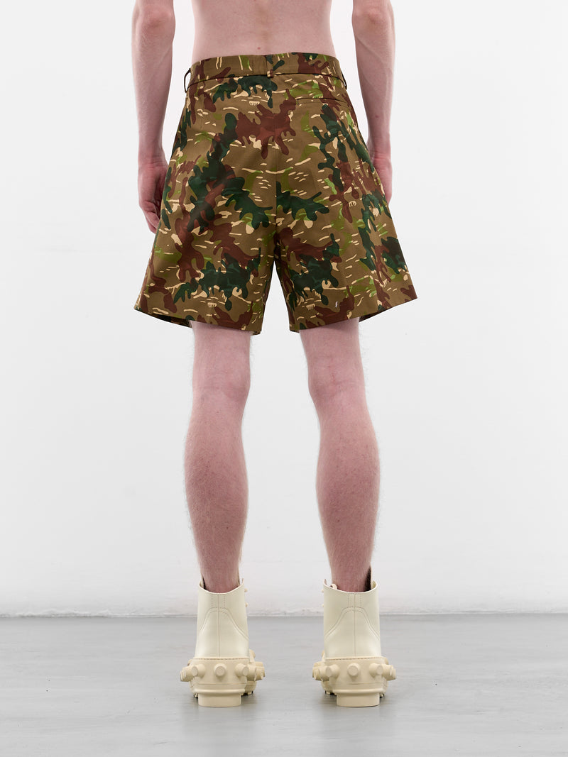 Star Camo Tailored Shorts (2005-CC1-MILITARY-GREEN)