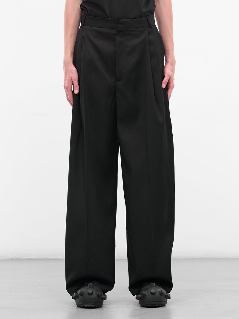 Black Sun Wool Wide Trousers (2005-CC13-BLACK)