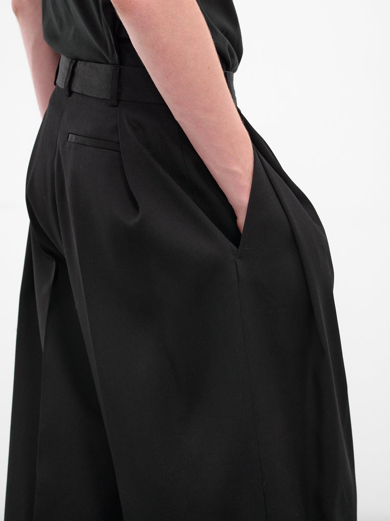 Black Sun Wool Wide Trousers (2005-CC13-BLACK)