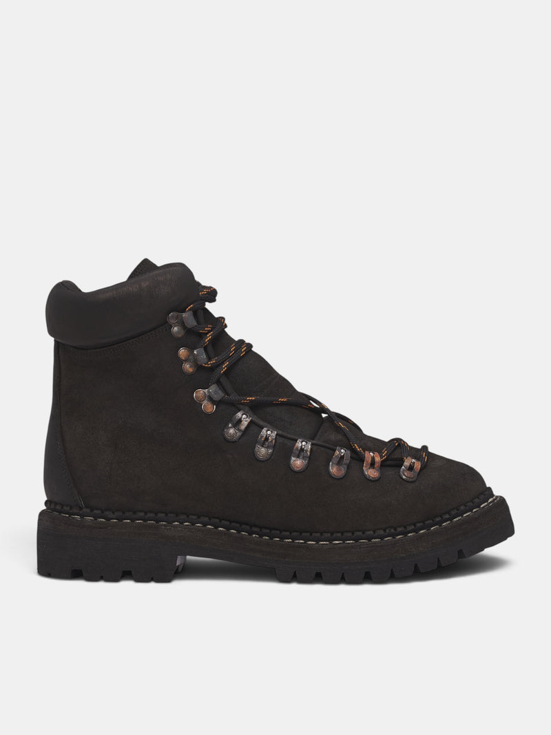 2006V Black Leather Hiking Boots (2006V-M-GROPPONE-REVERSE-BLACK)