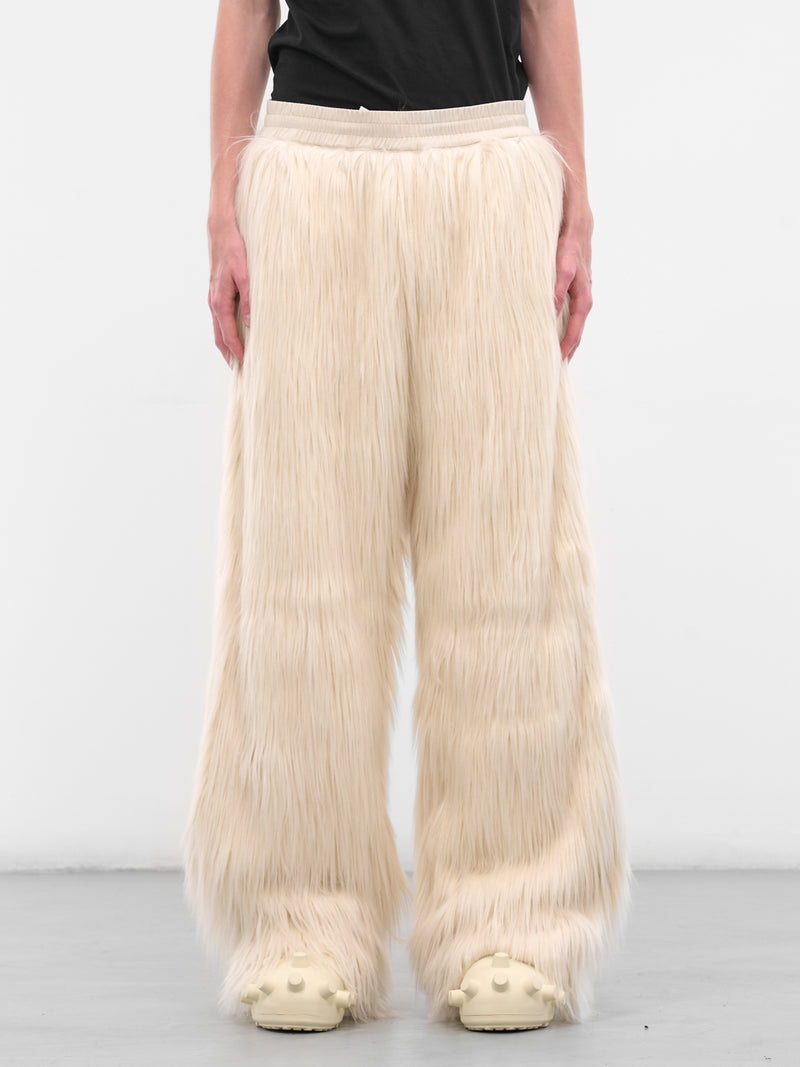 White Basic Fur Baggy Trousers (2009-CC4-MILK)
