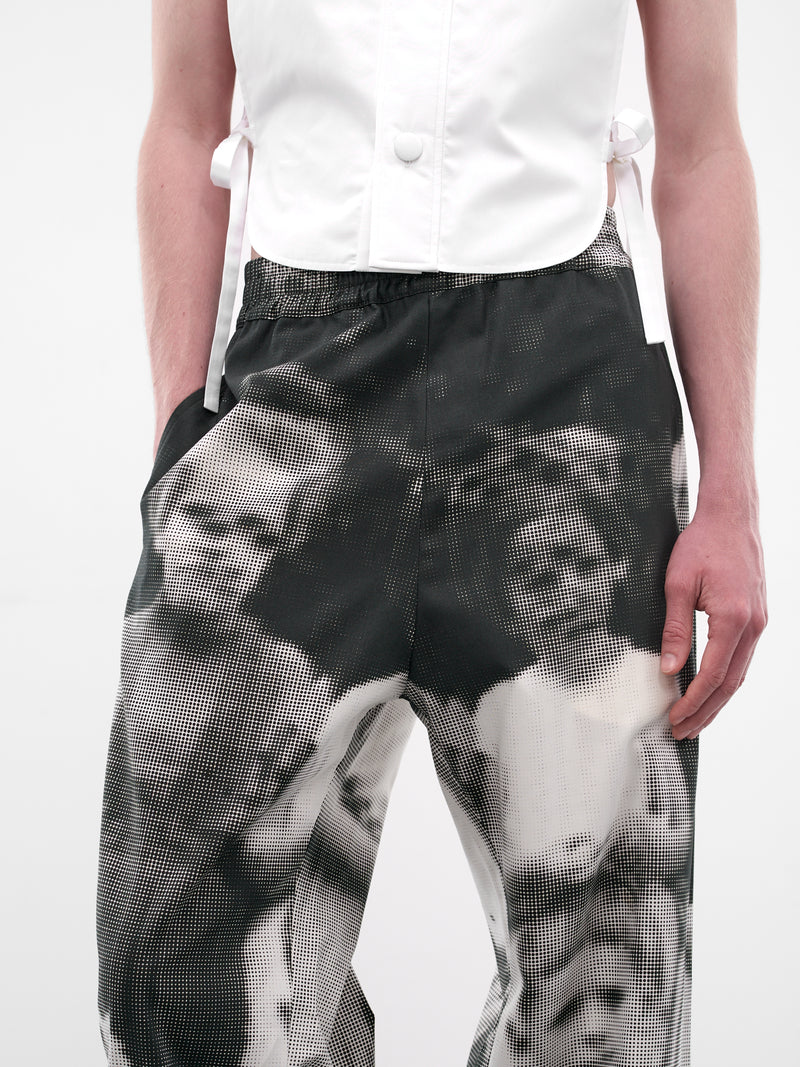 Glitch Print Basic Pants (2014-CC21-BLACK-WHITE)