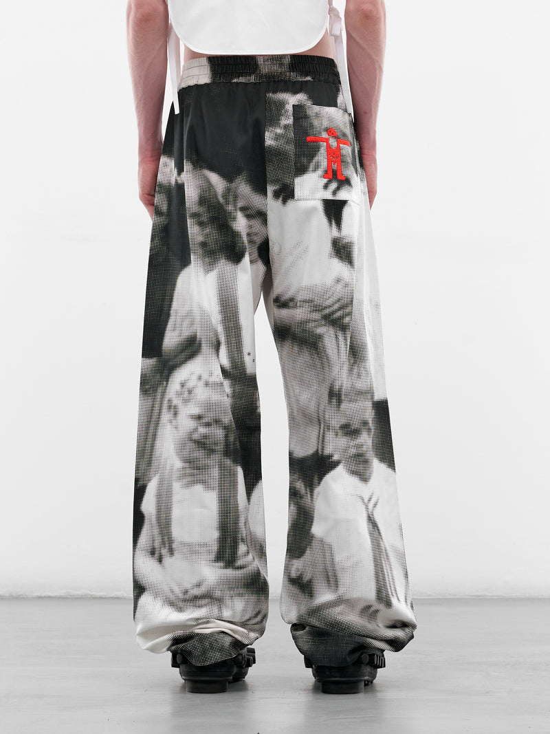 Glitch Print Basic Pants (2014-CC21-BLACK-WHITE)