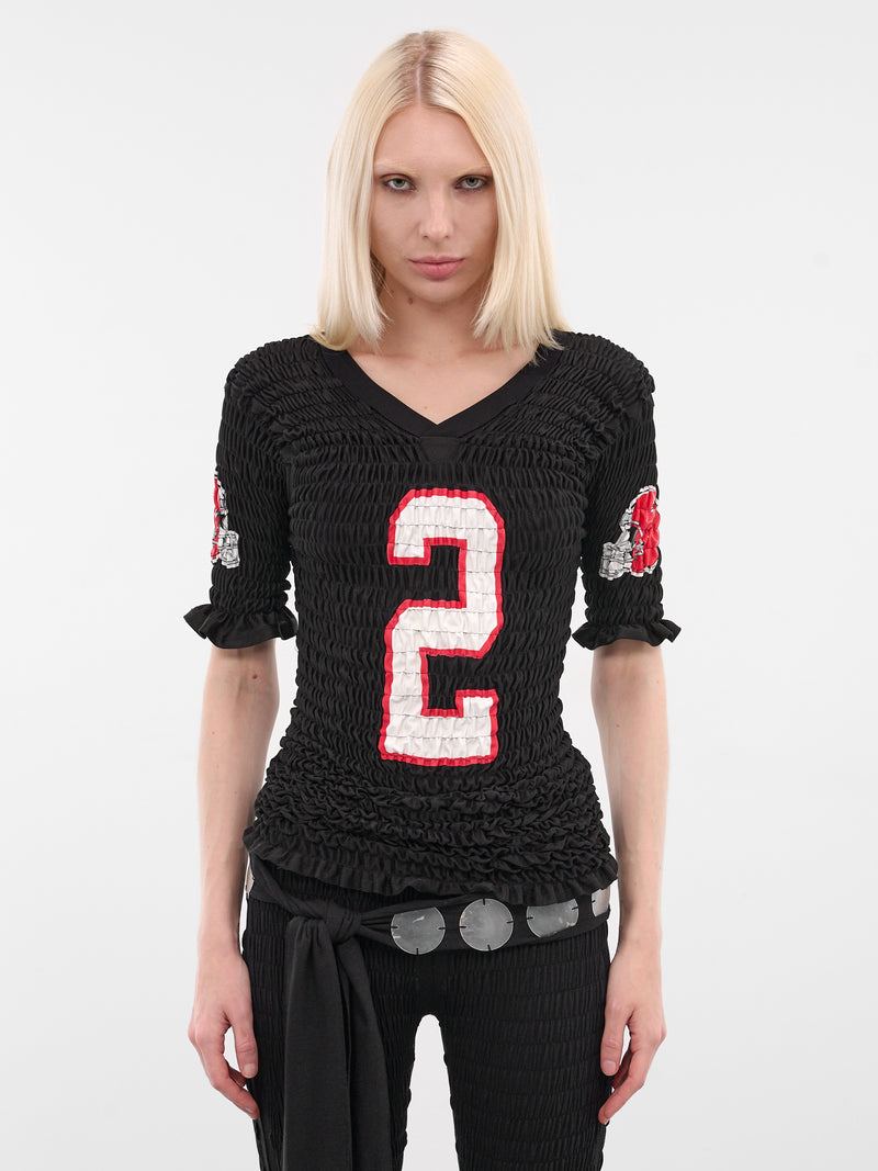 Shirred Football Jersey Top (2035-MULTI)