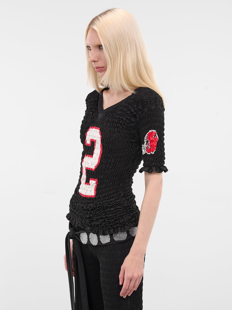 Shirred Football Jersey Top (2035-MULTI)