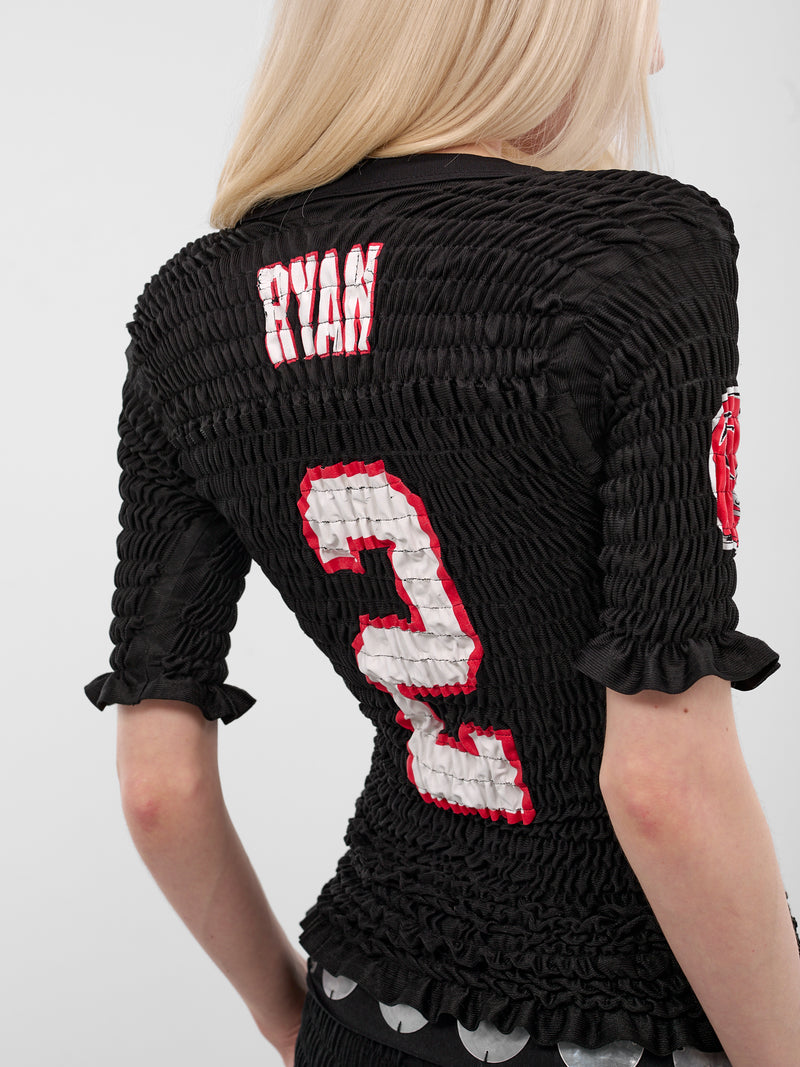 Shirred Football Jersey Top (2035-MULTI)