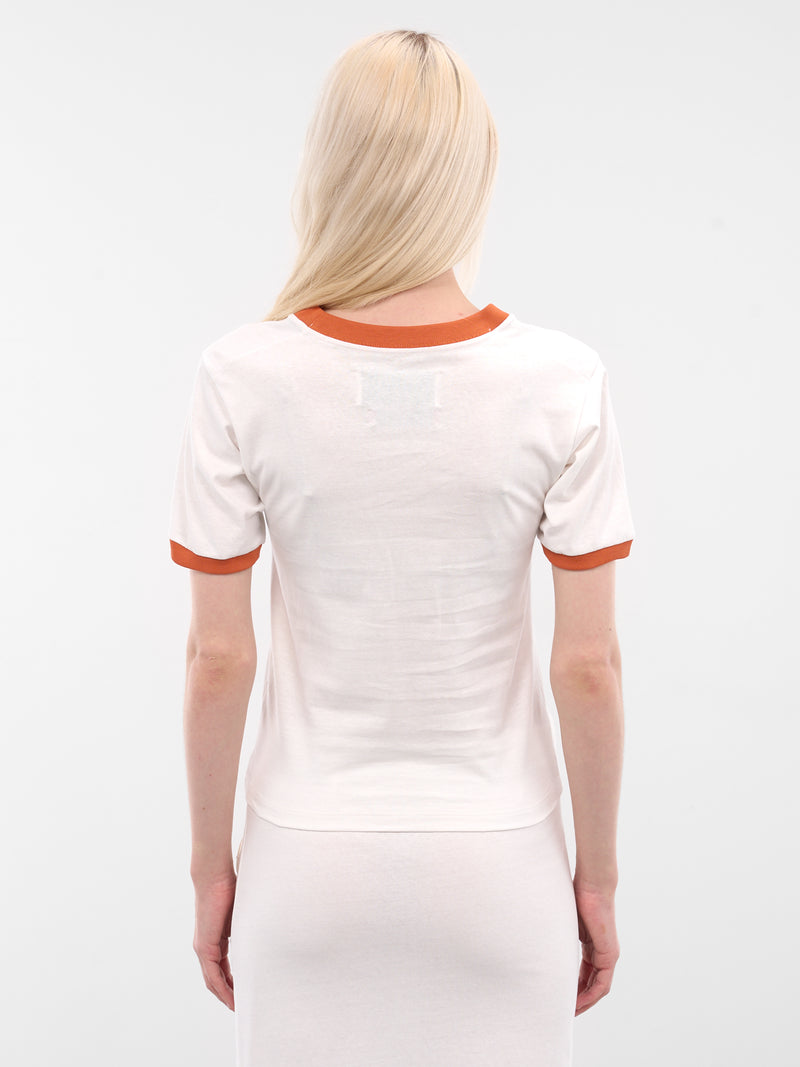 White MOP Sequin Ringer Tee (2037-WHITE)