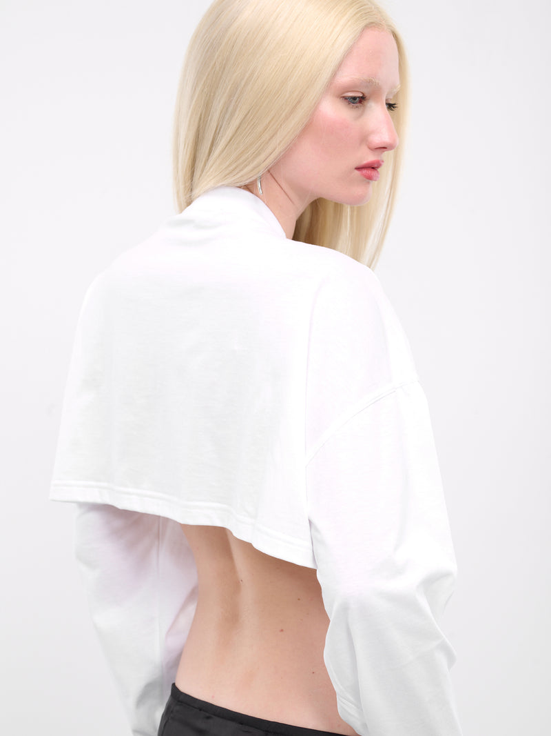 Scrunched Logo Crop Top (204TS013-J127-OPTIC-WHITE)