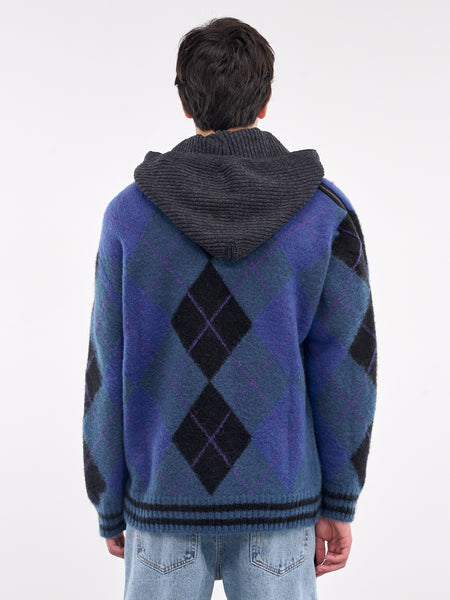 MUSINSA | REST&RECREATION 2WAY KNIT HOOD ZIP-UP_NAVY