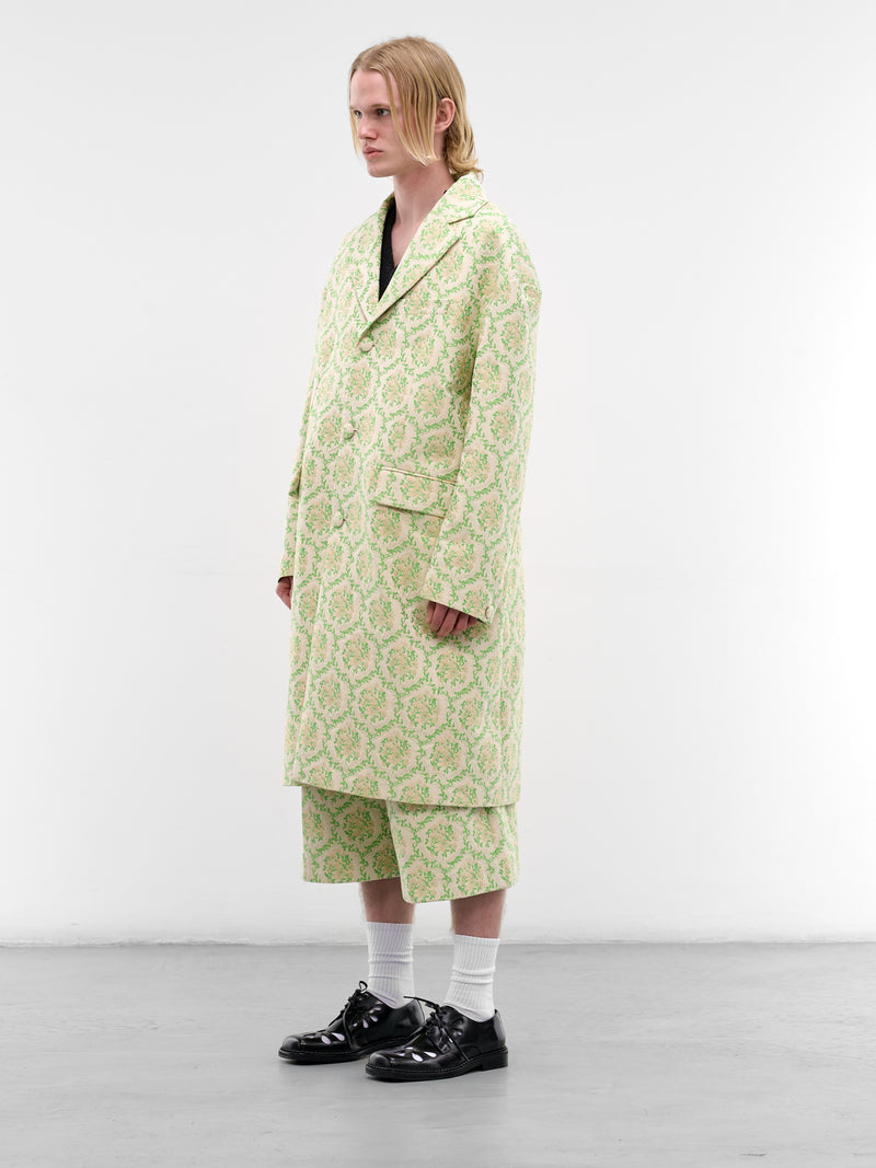 Green Floral Boxy Duster Coat (2080-1311-GREEN-FLORAL)