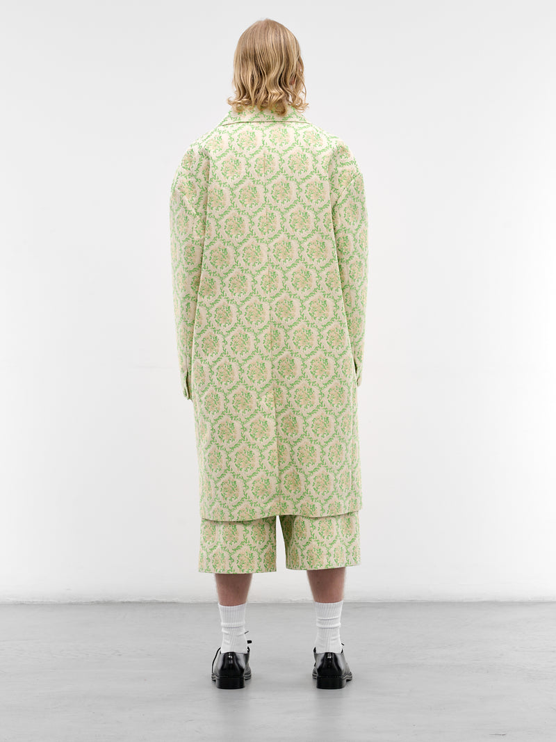 Green Floral Boxy Duster Coat (2080-1311-GREEN-FLORAL)