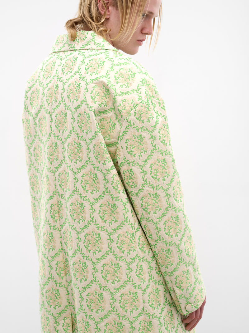 Green Floral Boxy Duster Coat (2080-1311-GREEN-FLORAL)