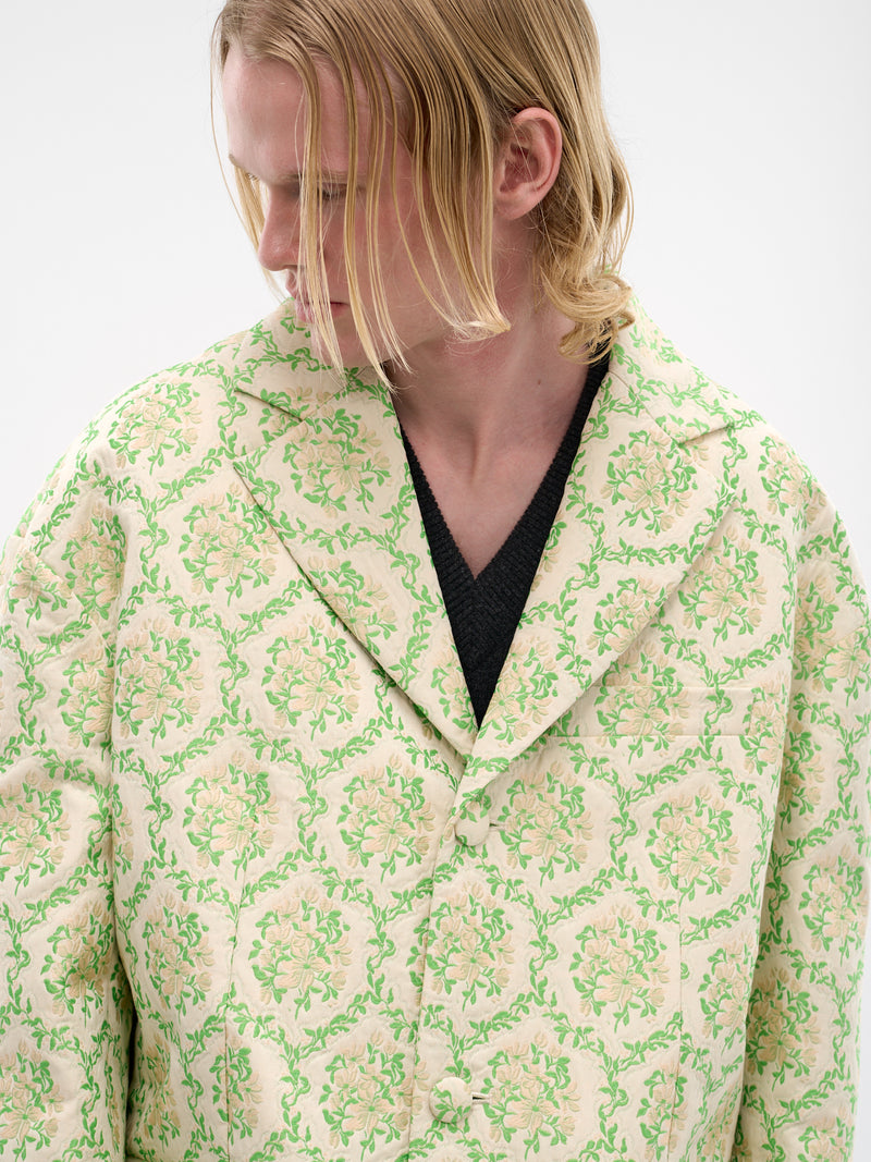 Green Floral Boxy Duster Coat (2080-1311-GREEN-FLORAL)