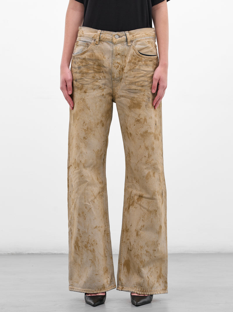 Beige Stained 2021F Klondike Jeans (2121F-KLONDIKE-SAND-BEIGE)