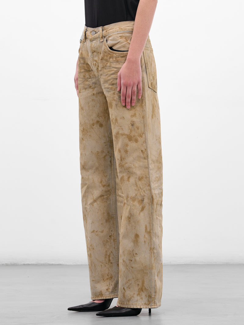 Beige Stained 2021F Klondike Jeans (2121F-KLONDIKE-SAND-BEIGE)