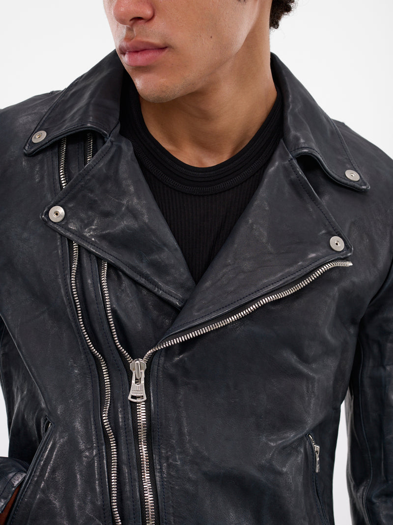 Blue Calf Leather Biker Jacket (2123-02-BLUE)