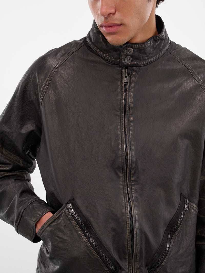 Black Steer Leather Oiled Jacket (2176-02-BLACK)