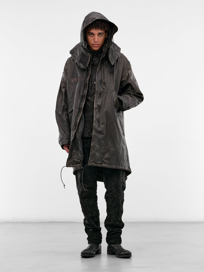 Black Steer Leather Fishtail Parka (2176-03-BLACK)
