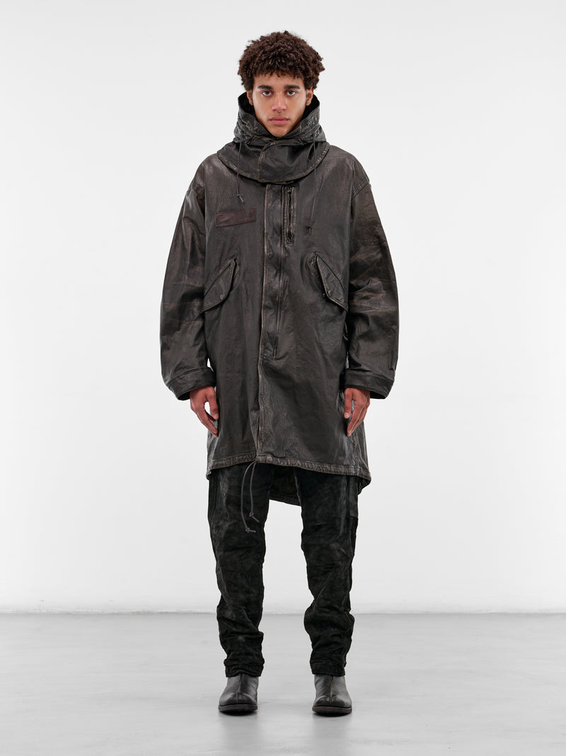 Black Steer Leather Fishtail Parka (2176-03-BLACK)