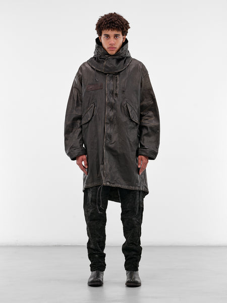 Black Steer Leather Fishtail Parka (2176-03-BLACK)