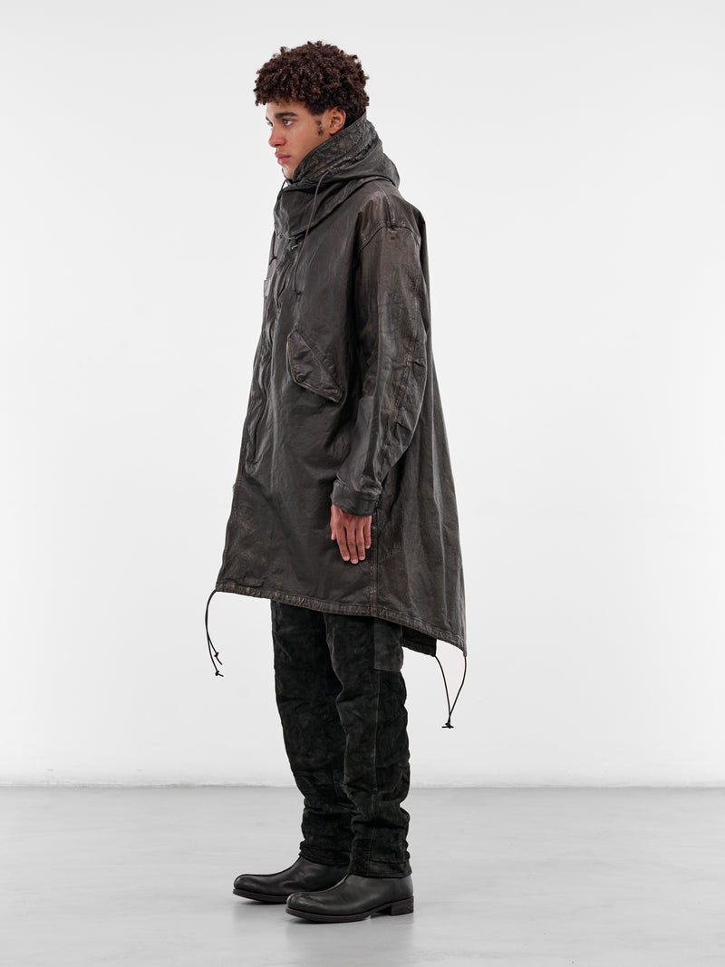 Black Steer Leather Fishtail Parka (2176-03-BLACK)