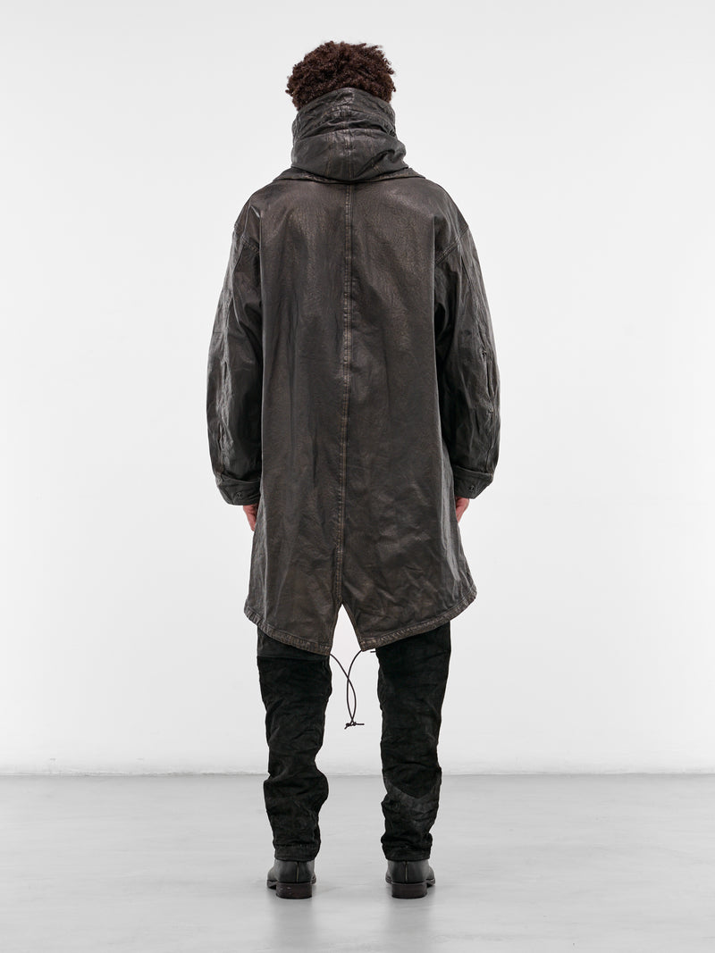 Black Steer Leather Fishtail Parka (2176-03-BLACK)