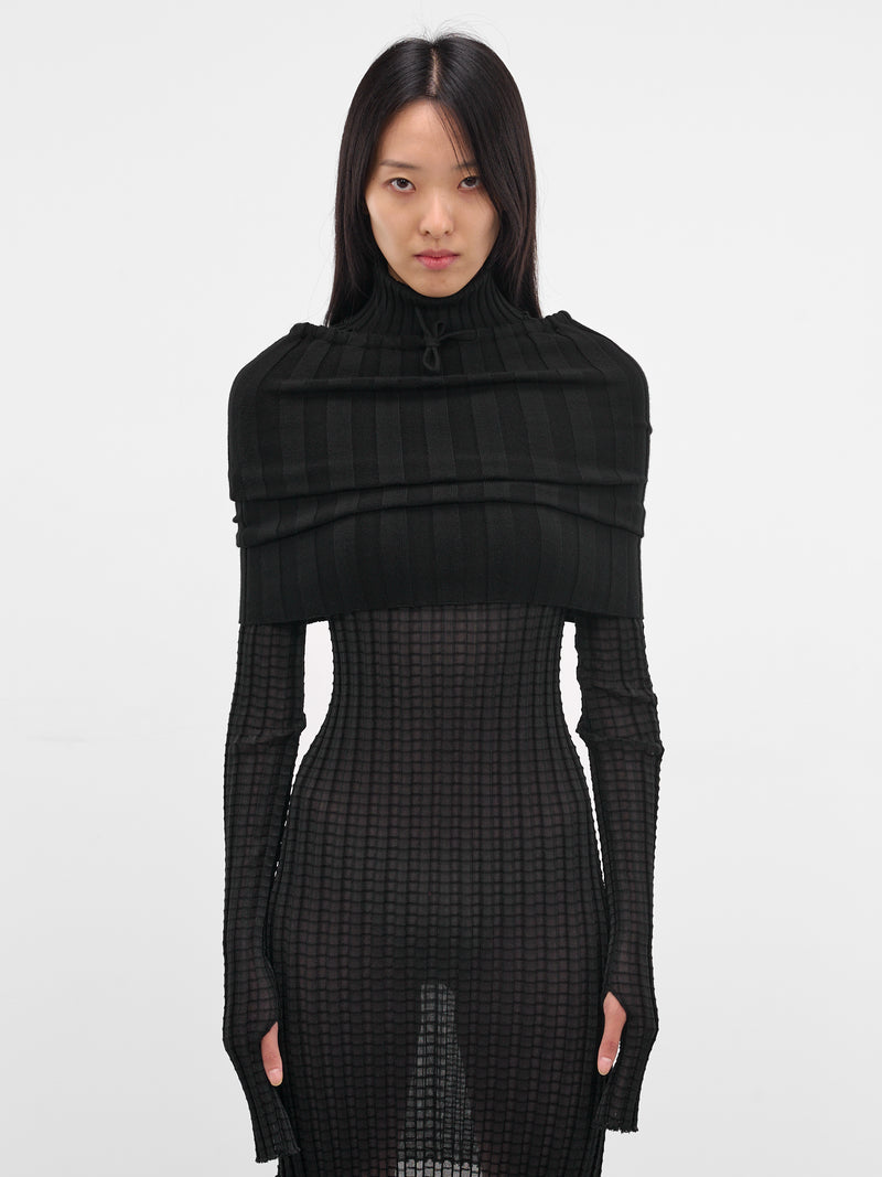 Dede Black Rib-Knit Shrug (21958-DEDE-BLACK)