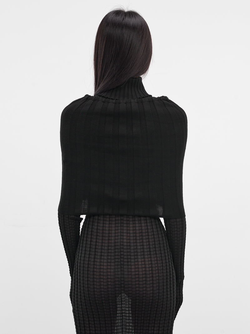 Dede Black Rib-Knit Shrug (21958-DEDE-BLACK)