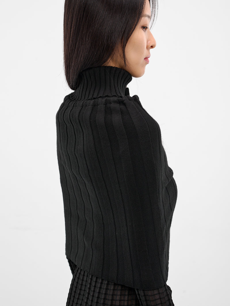 Dede Black Rib-Knit Shrug (21958-DEDE-BLACK)