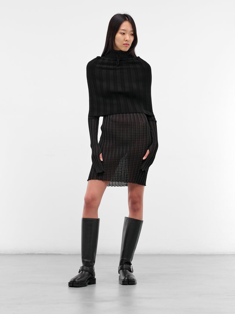 Alba Black Ribbed Mini Dress (22029-ALBA-BLACK)