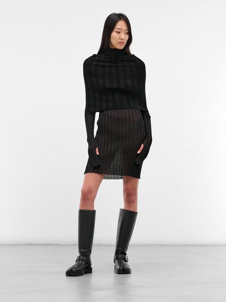 Dede Black Rib-Knit Shrug (21958-DEDE-BLACK)