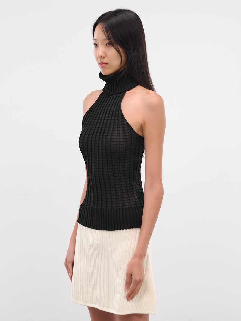 Alba Black Ribbed Halter Turtleneck (21981-ALBA-BLACK)