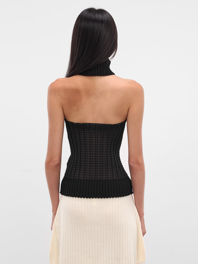 Alba Black Ribbed Halter Turtleneck (21981-ALBA-BLACK)