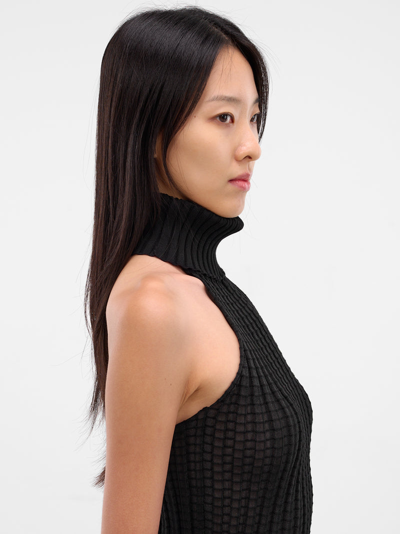 Alba Black Ribbed Halter Turtleneck (21981-ALBA-BLACK)