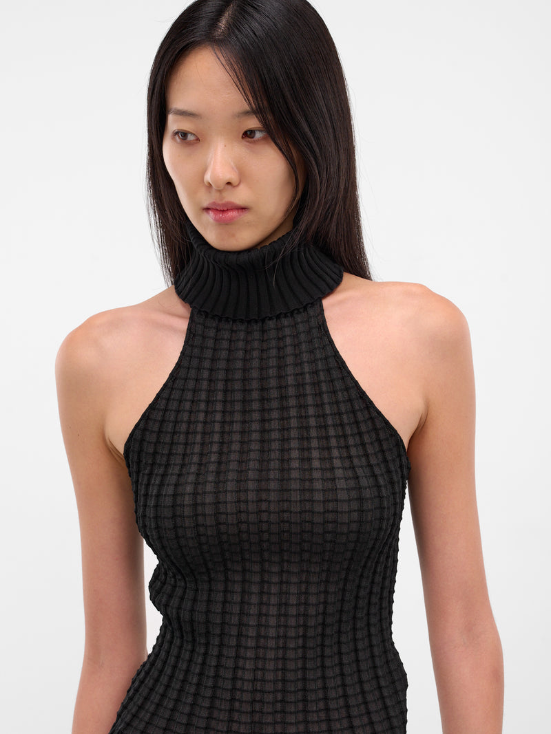 Alba Black Ribbed Halter Turtleneck (21981-ALBA-BLACK)