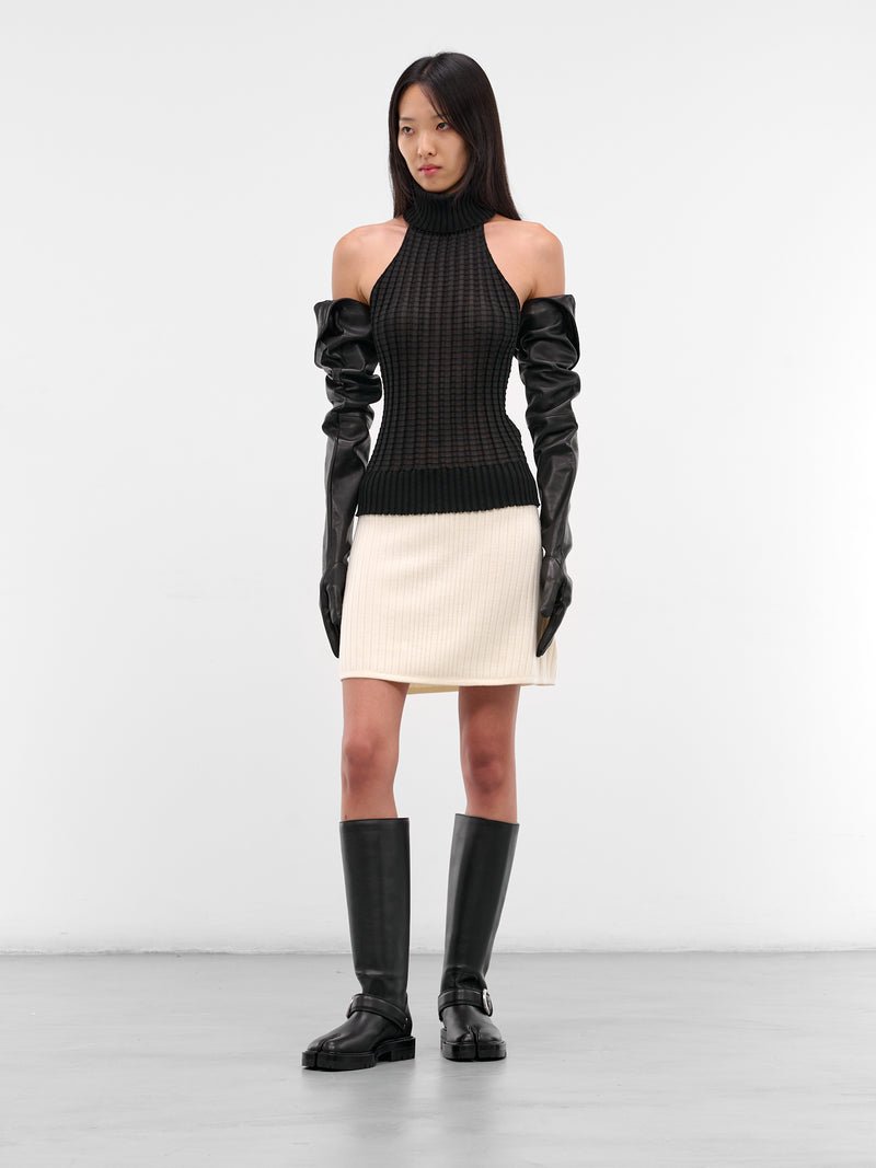 Alba Black Ribbed Halter Turtleneck (21981-ALBA-BLACK)