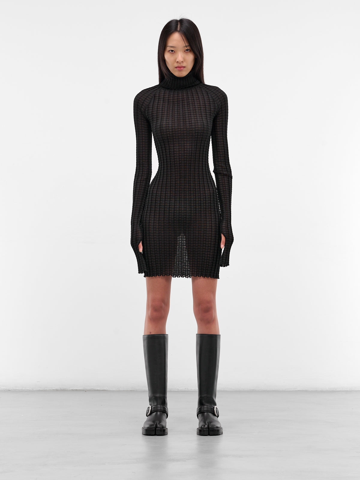 Alba Black Ribbed Mini Dress (22029-ALBA-BLACK)