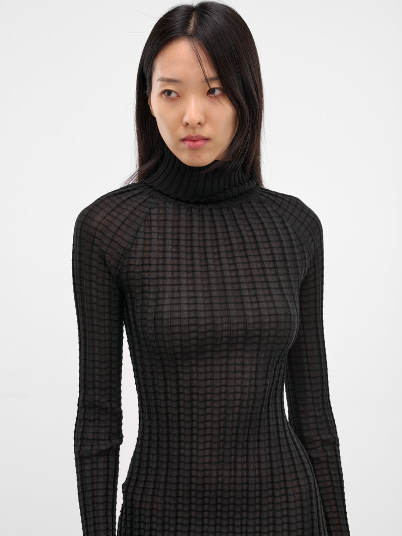 Alba Black Ribbed Mini Dress (22029-ALBA-BLACK)