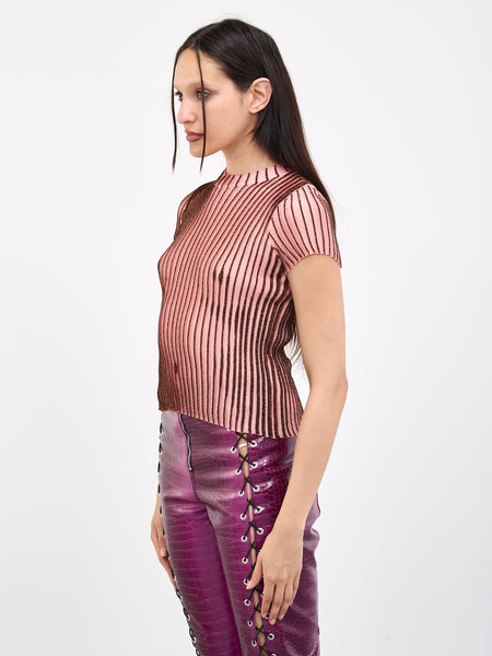 JEAN PAUL GAULTIER Pink Lurex Top | H.Lorenzo