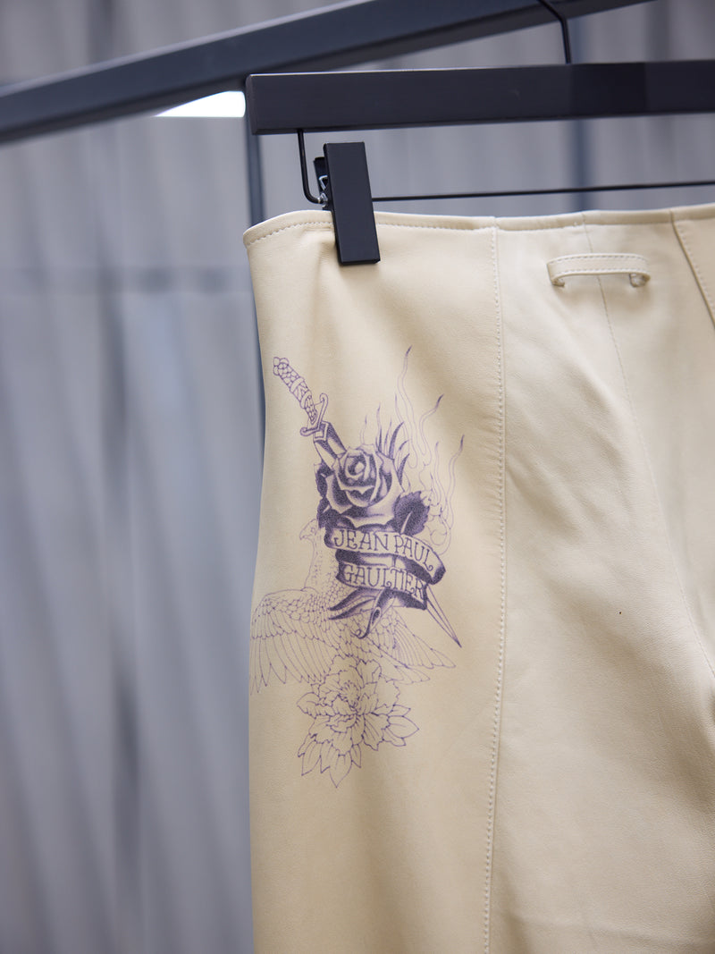 Tattoo Leather Pants (23-15-F-PA091I-NUDE-NAVY)