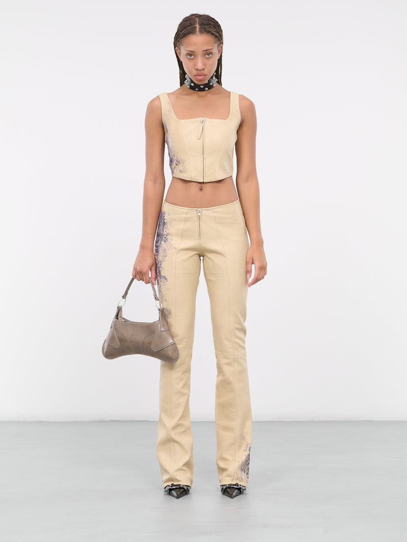 Tattoo Leather Pants (23-15-F-PA091I-NUDE-NAVY)