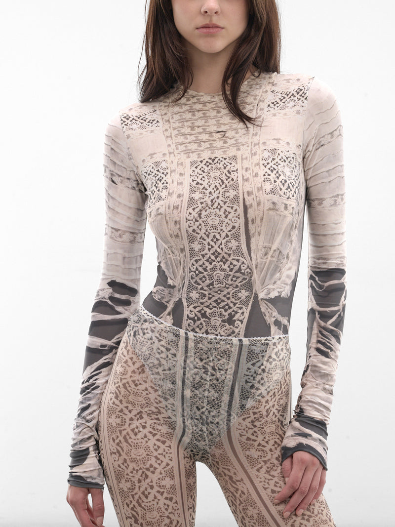 Past Edges Trompe L'oeil Bodysuit (25-PASTE-EDGES-BODYSUIT-GREY)