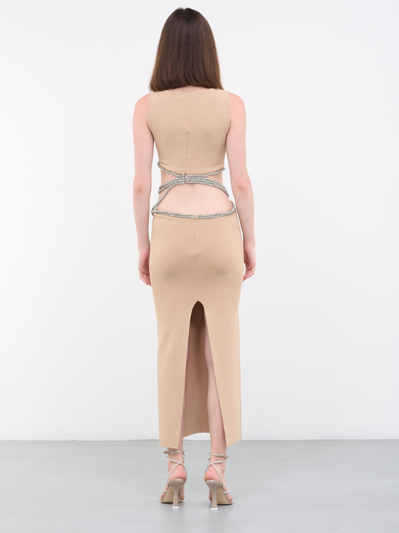Crystal Lattice Interlink Dress (23013033-HONEY)