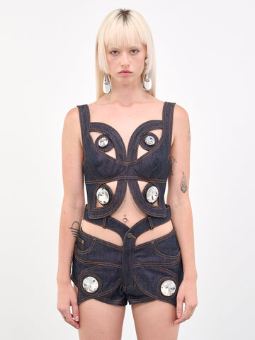 25ss TRAEBLE CUT INDIGO BUTTERFLY 蝶々 2303T07258-DARK-