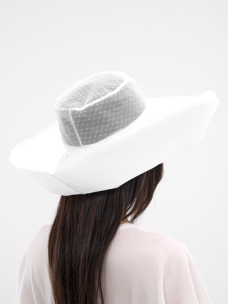 Layered Tulle Sun Hat (233-SUNSET-IVORY-WHITE)
