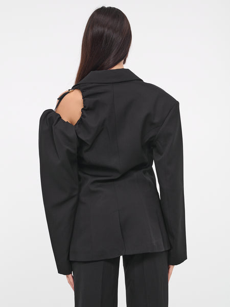 【Jacquemus】 La Veste Galligaリネンブレンドブレザー Off-White Le Chouchou 'La Veste Galliga' Blazer by JACQUEMUS