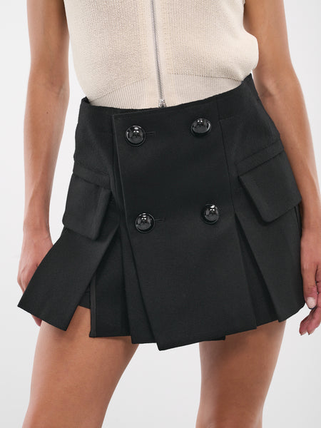 ★sacai★関税込♪NEW♪Denim x Wool Melton ミニスカート ウール ブラック（黒）系 sacai(サカイ) スカート(レディース