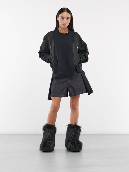Nylon-Twill Sponge Sweat Pullover (24-07452-001-BLACK) Nylon-Twill Sponge Sweat Pullover (24-07452-001-BLACK)